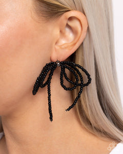 Sophisticated Sprinkle - Black Post Earrings