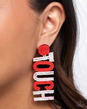 Load image into Gallery viewer, Touchdown Texture - Red Post Earrings