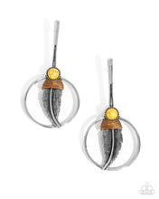 Load image into Gallery viewer, Feathered Future - Yellow Post Earrings