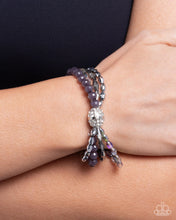 Load image into Gallery viewer, Beaded Boundary - Silver Stretchy Bracelet