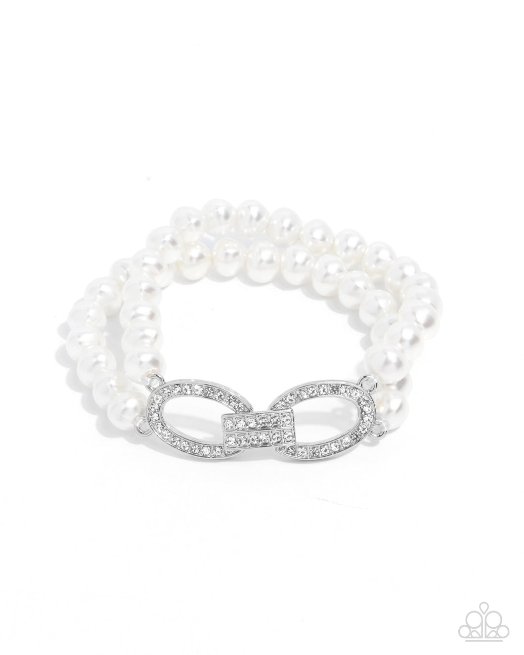 Fancy-Free Fanfare - White Stretchy Bracelet