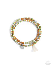 Load image into Gallery viewer, Colored Conversation - Green Coil Bracelet