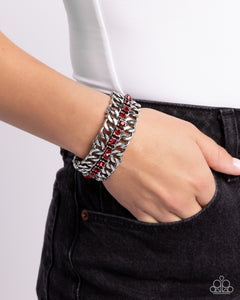 Secure Shimmer - Red Stretchy Bracelet