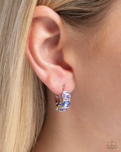 Impressive Impact - Blue Hinge Hoop Earrings