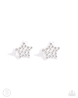 Stellar Skill - White Cuff Earrings