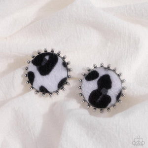 Cowhide Couture - Black Post Earrings