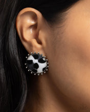 Load image into Gallery viewer, Cowhide Couture - Black Post Earrings