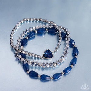 Druzy Decadence - Blue Stretchy Bracelets