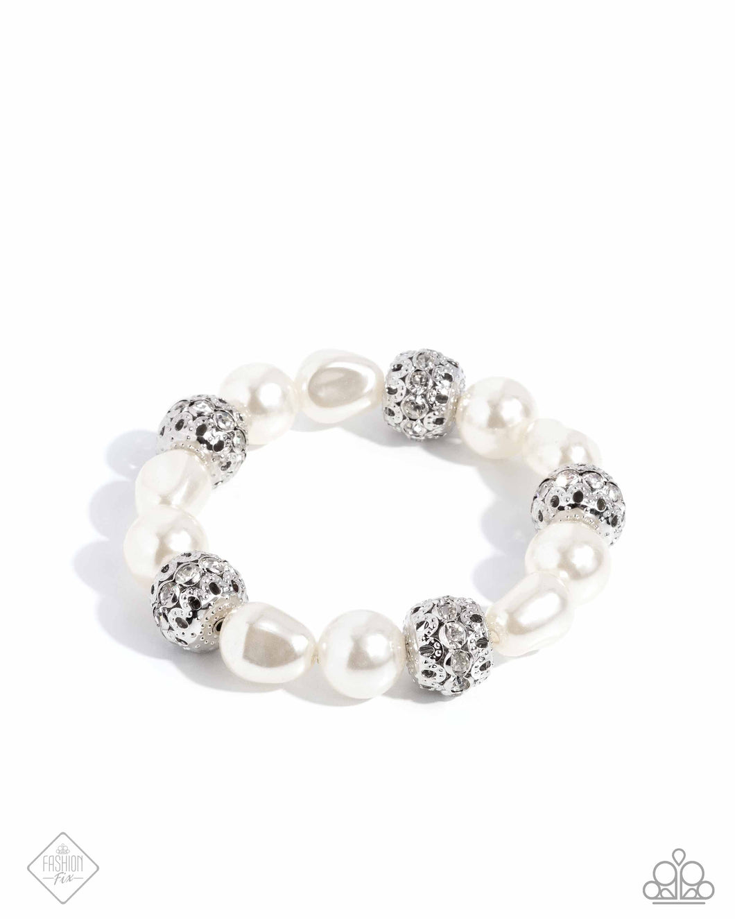 High-Class Headline - White Stretchy Bracelet