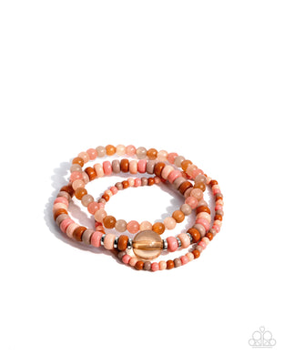 Seed Bead Stack - Orange Stretchy Bracelets