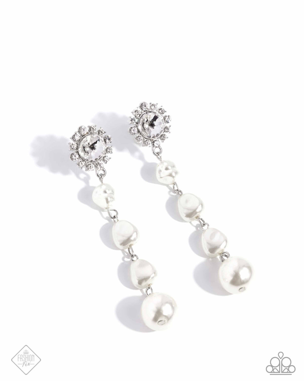 Modish Motif - White Post Earrings