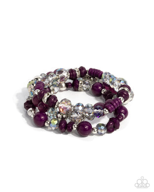 Complimentary Chic - Purple Stretchy Bracelets