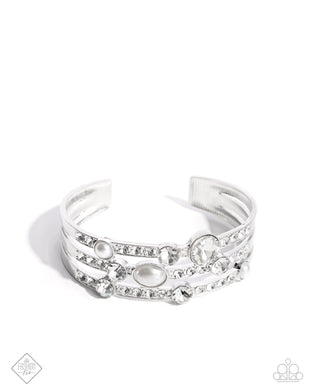 Classy Chance - White Cuff Bracelet