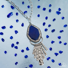 Load image into Gallery viewer, Stamped Statement - Blue Necklace