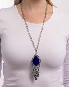 Stamped Statement - Blue Necklace