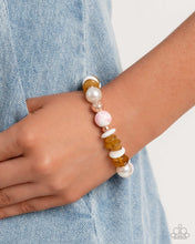 Load image into Gallery viewer, Porcelain Pattern - Pink Stretchy Bracelet