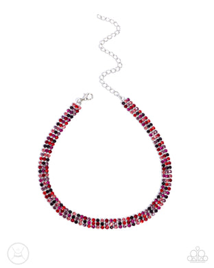 Terrific Trio - Red Choker Necklace