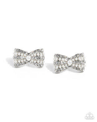 Adorable Aria - White Post Earrings