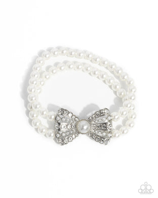 Admirable Aria - White Stretchy Bracelet