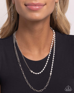 Boxy Brilliance - White Necklace