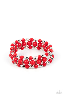 Colorfully Coiled - Red Coil Bracelet