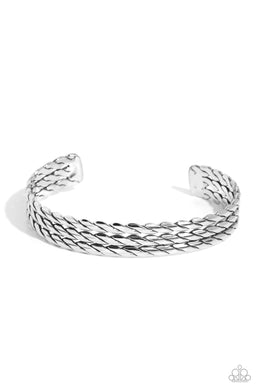 Come to Grips - Silver Cuff Bracelet