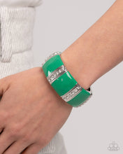 Load image into Gallery viewer, Colored Cameo - Green Stretchy Bracelet