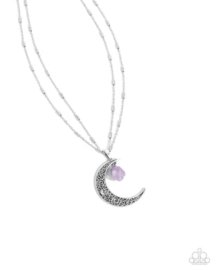 Crescent Charm - Purple Necklace