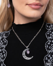 Load image into Gallery viewer, Crescent Charm - Purple Necklace