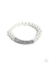 Load image into Gallery viewer, Elegance Embodied - White Stretchy Bracelet