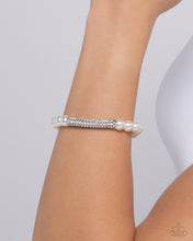 Load image into Gallery viewer, Elegance Embodied - White Stretchy Bracelet