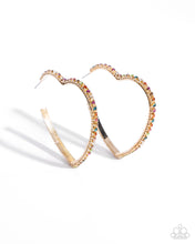 Load image into Gallery viewer, Halftime Hearts - Gold Hoop Earrings