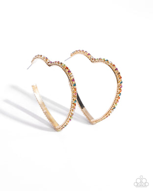 Halftime Hearts - Gold Hoop Earrings