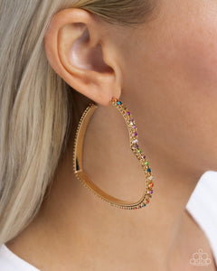 Halftime Hearts - Gold Hoop Earrings