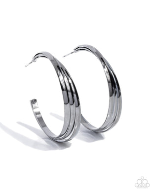 Layover Leader - Black Gunmetal Hoop Earrings