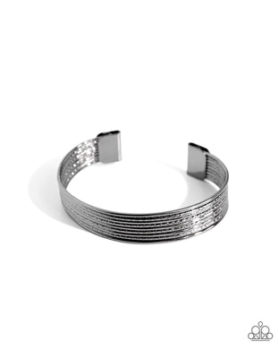 Limitlessly Layered - Black Gunmetal Cuff Bracelet