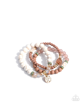 Sunset Sass - White Stretchy Bracelets