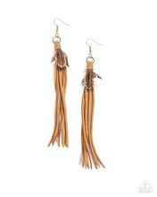 Load image into Gallery viewer, Feathered Festivity - Brass Earrings