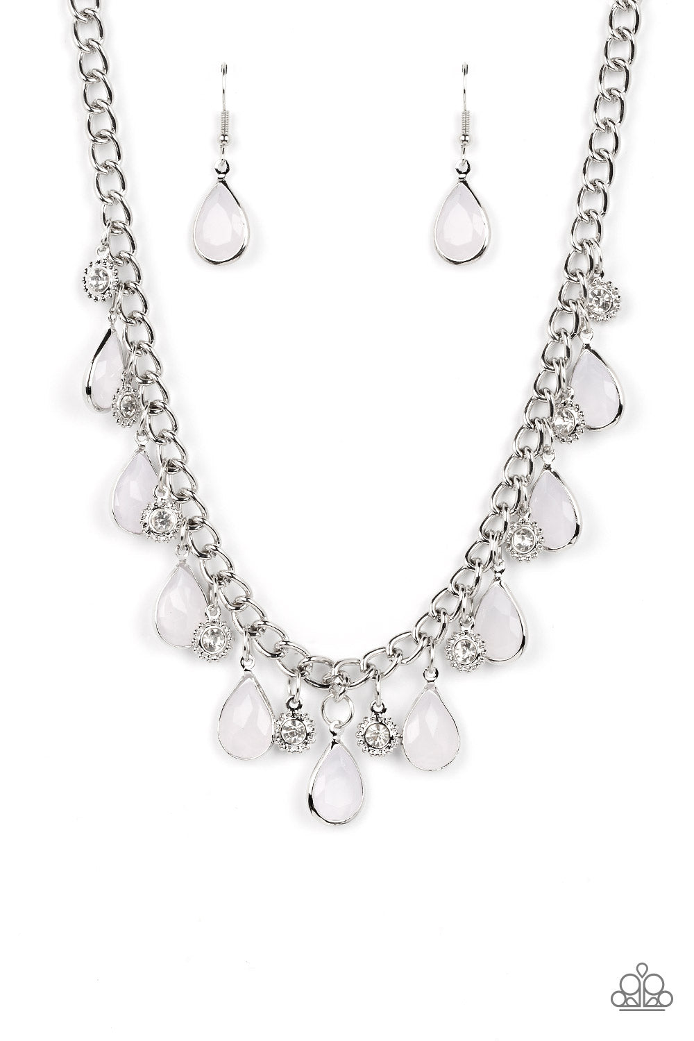 Frosted and Framed - White Necklace