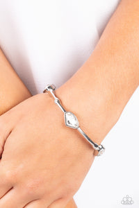 Chiseled Craze - White Bangle Bracelet