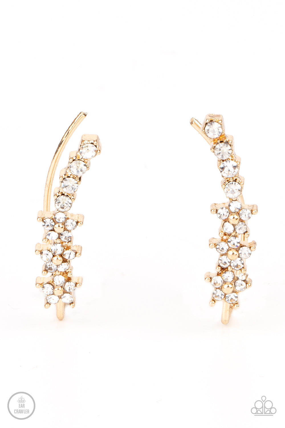 Flowery Finale - Gold Crawler Earrings