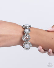 Load image into Gallery viewer, Hammered High - White Stretchy Bracelet