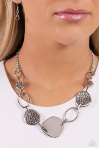 Asymmetrical Attention - Silver Necklace