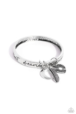 Free-Spirited Fantasy - Silver Bangle Bracelet