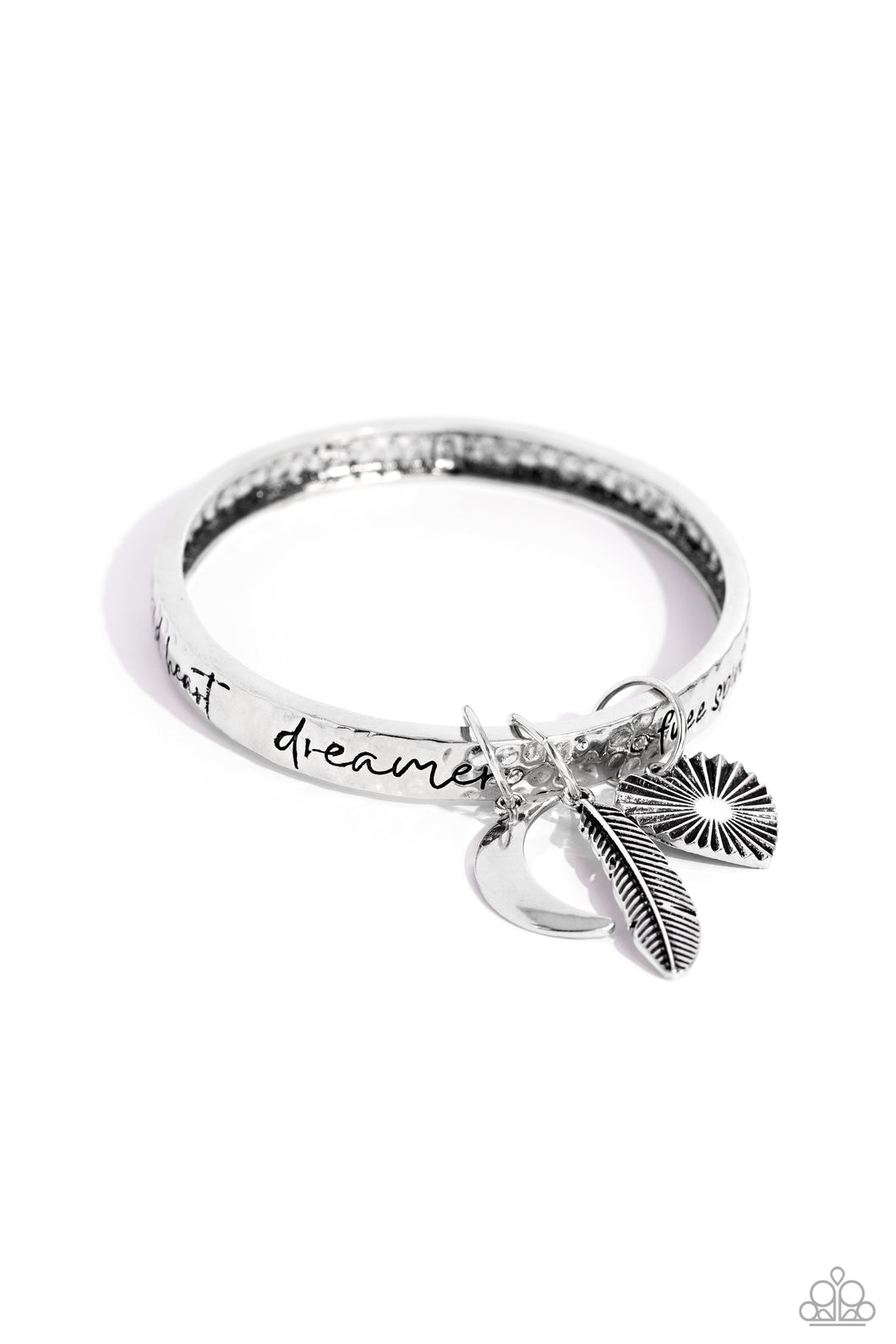 Free-Spirited Fantasy - Silver Bangle Bracelet