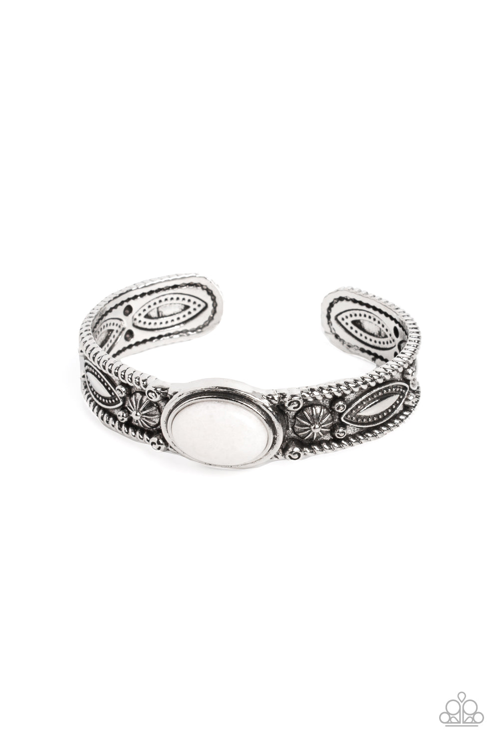 Rural Repose - White Cuff Bracelet