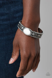 Rural Repose - White Cuff Bracelet