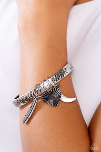 Free-Spirited Fantasy - Silver Bangle Bracelet