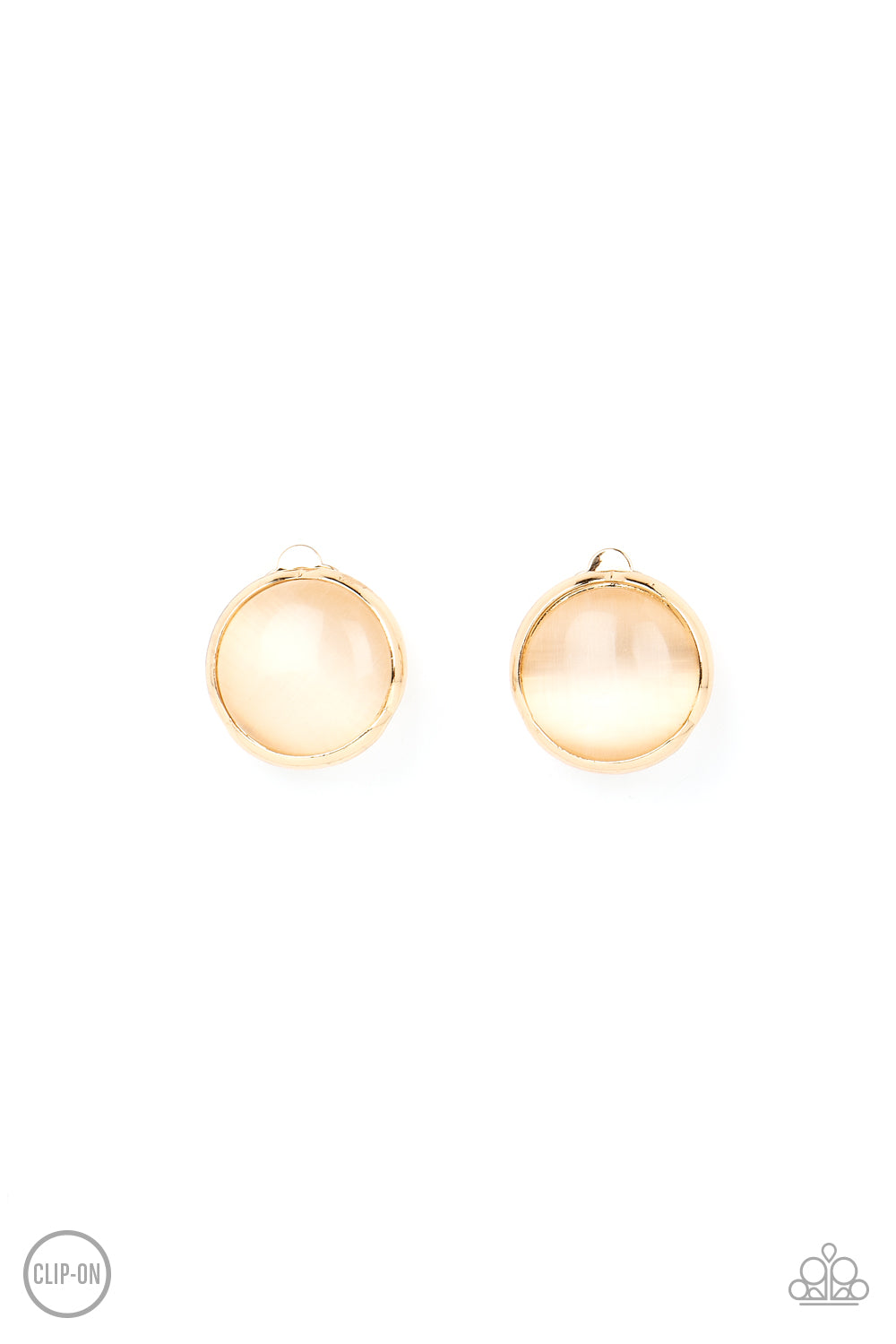 Cool Pools - Gold Clip-On Earrings