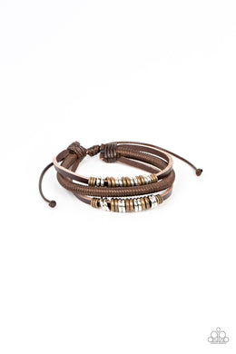 Treasure Tracker - Brown Sliding Knot Bracelet